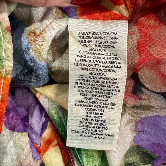 Alice + Olivia Lara Deep V Lace Trim Mini Dress — Multicolor Floral Size 4 NWT - Picture 12 of 13